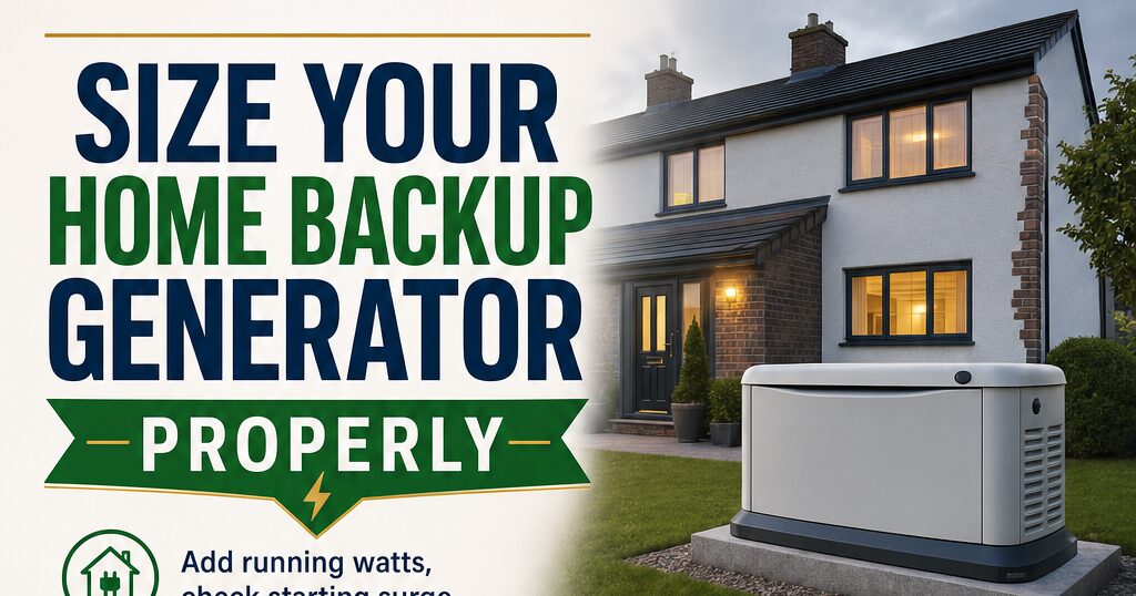 What Size Generator Do I Need for Home Backup?